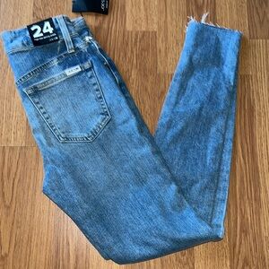 Joe's Jeans Womens Size 24 High Rise Skinny Ankle Blue Denim pants NWT raw hem